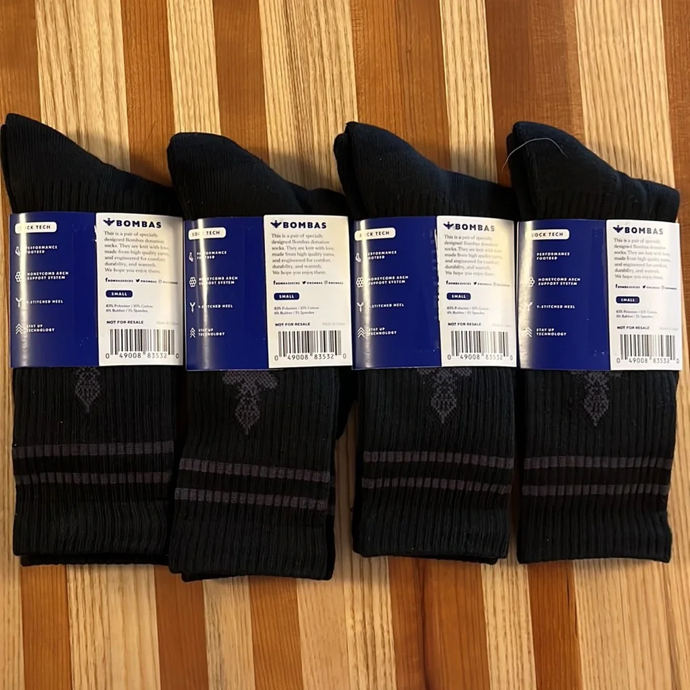 Bombas Crew Calf Socks-NEW 4 Pack - Picture 3 of 5